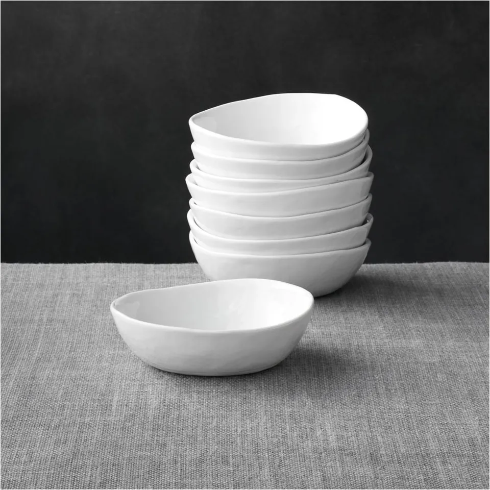 Mercer White Porcelain 5" Mini Bowls, Set of 8