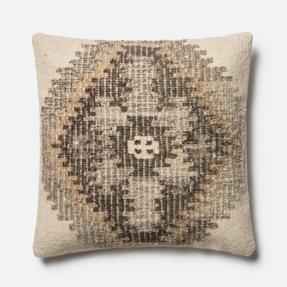 PILLOWS - IVORY / GREY - 22" X 22" Cover w/Down