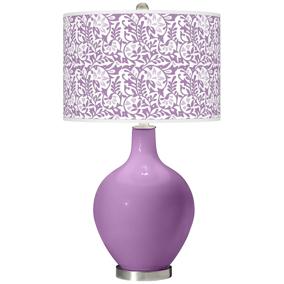 Color Plus Ovo 28 1/2" Gardenia Shade African Violet Purple Table Lamp