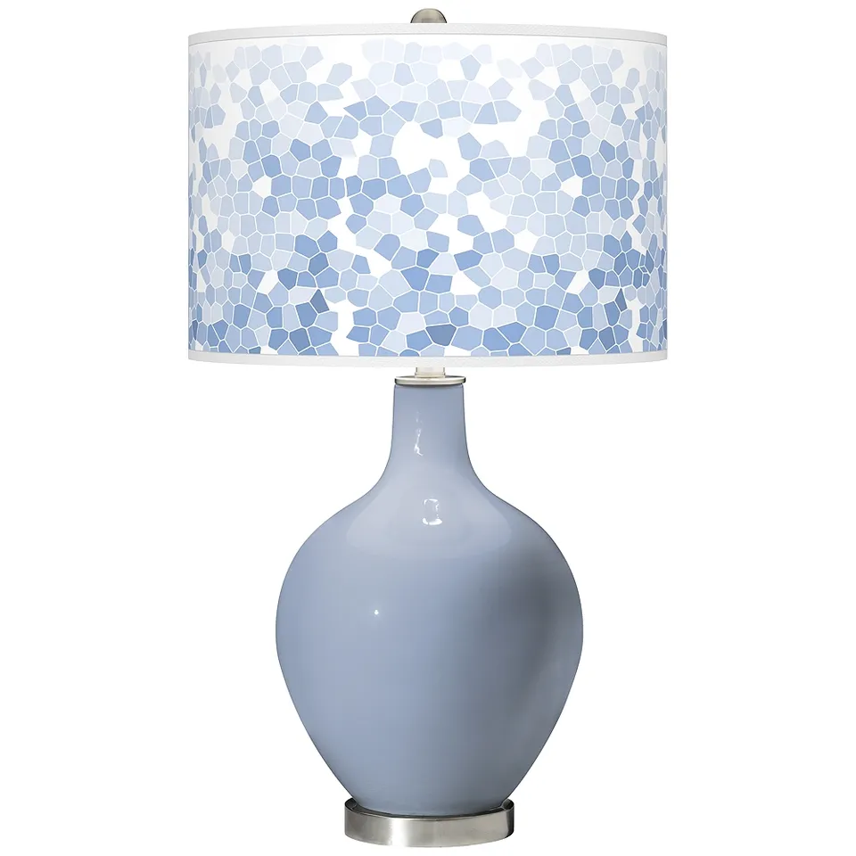 Color Plus Ovo 28 1/2" Mosaic Shade Sky Blue Table Lamp