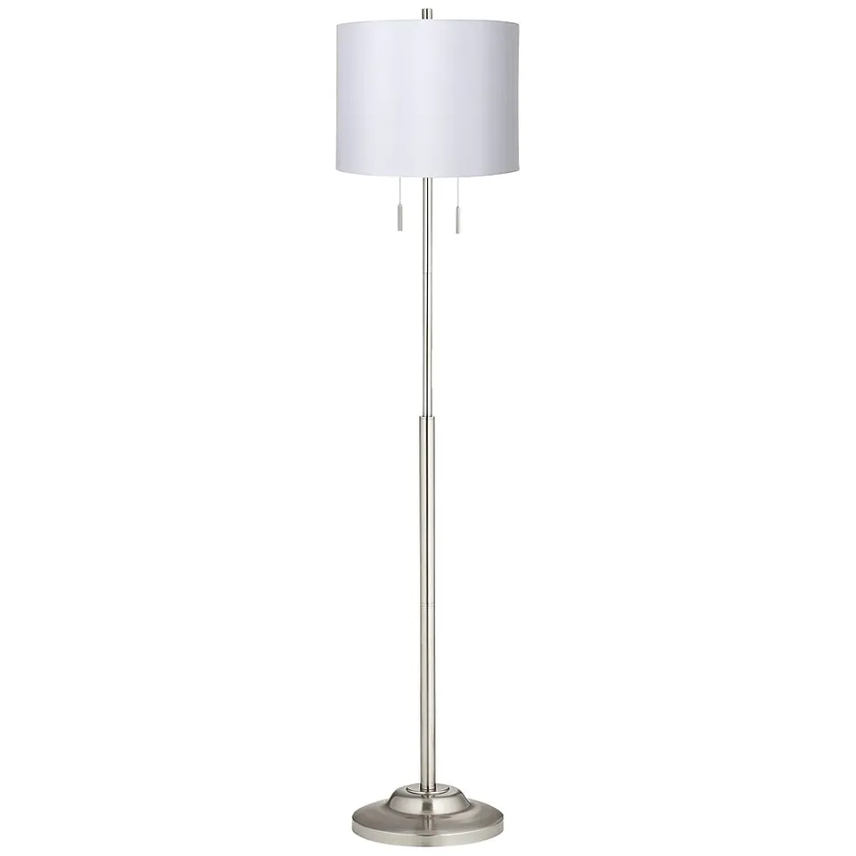 Possini Euro Abba 66" High White Ivory Twin Pull Chain Floor Lamp