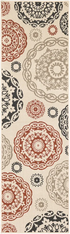 Alfresco Beige Outdoor 2'5" x 7'10" Machine Woven Rug
