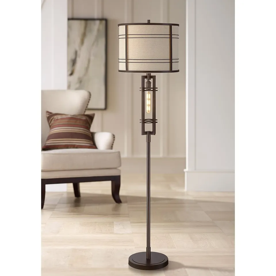 Trenton 65 1/2 Farmhouse Floor Lamp with Night Light