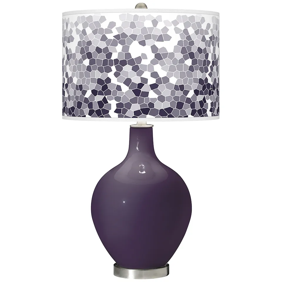 Color Plus Ovo 28 1/2" Mosaic Shade Quixotic Plum Purple Table Lamp