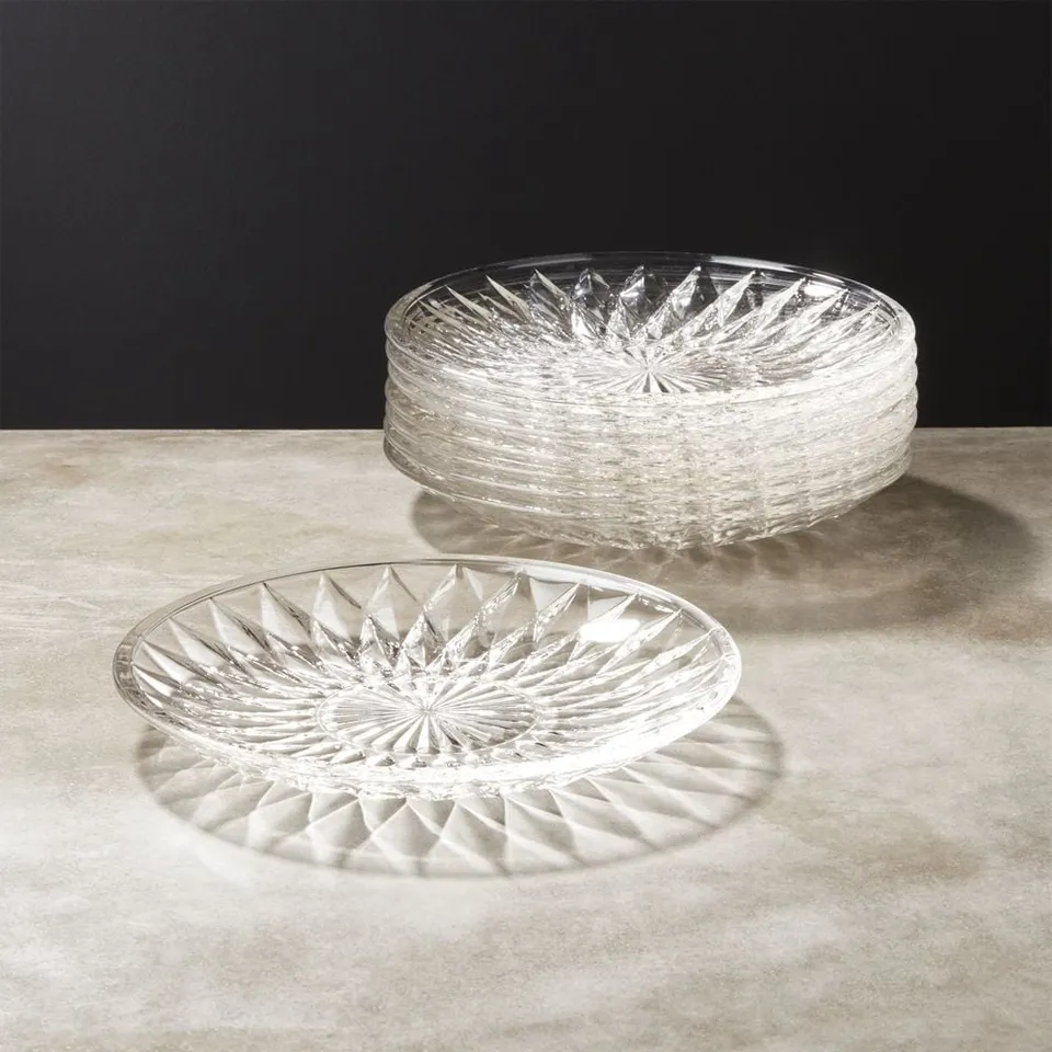 Daphne Glass Appetizer Plates Set of 8