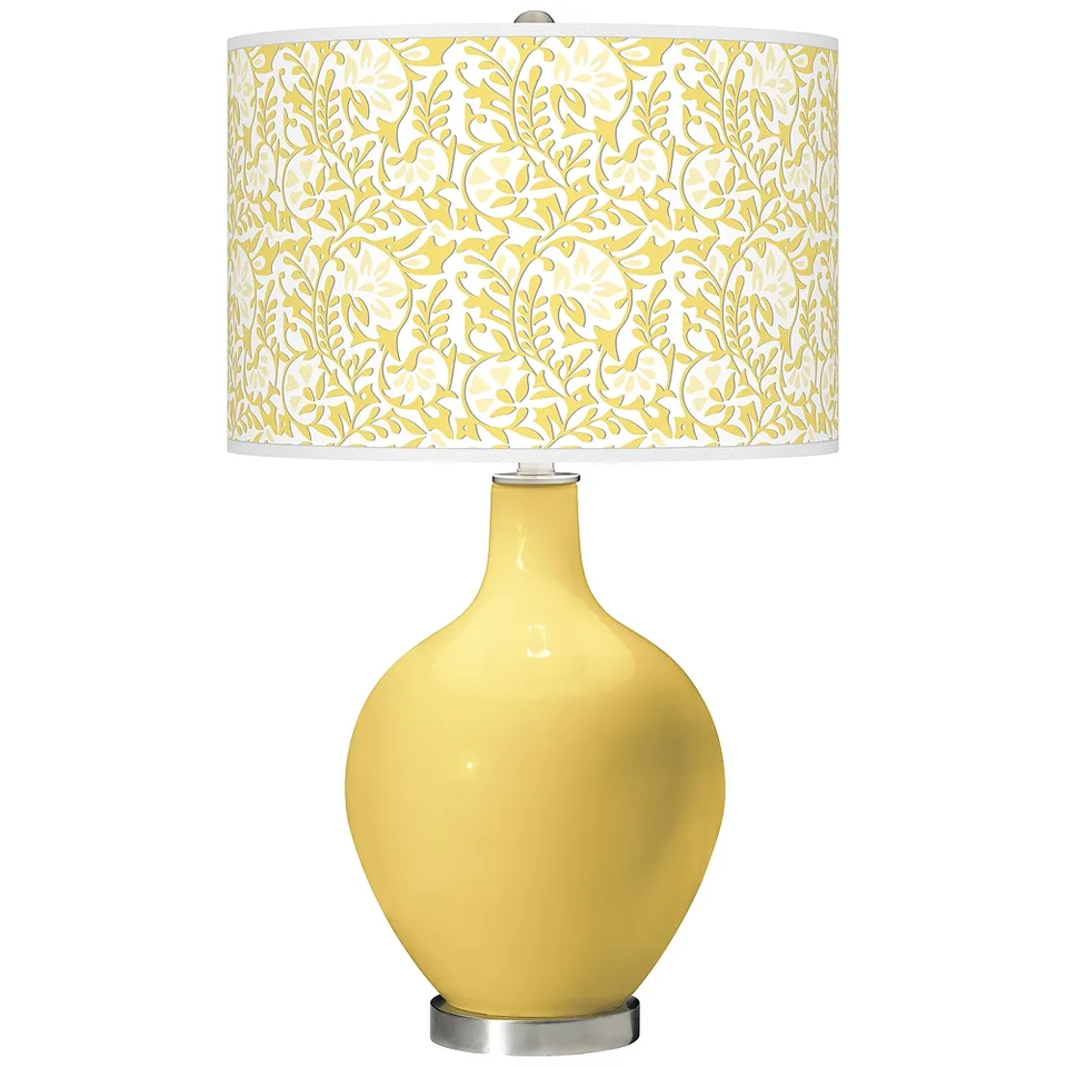 Color Plus Ovo 28 1/2" High Gardenia Shade Daffodil Yellow Table Lamp