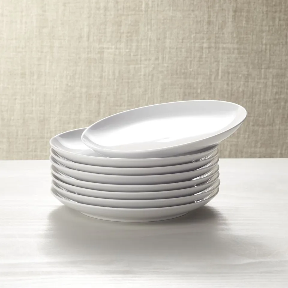 Aspen Porcelain Coupe Salad Plates, Set of 8