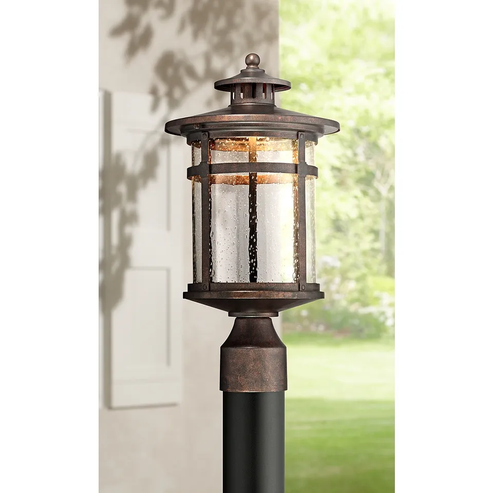 Franklin Iron Callaway 15 1/2" Rustic Bronze LED Outdoor Post Light