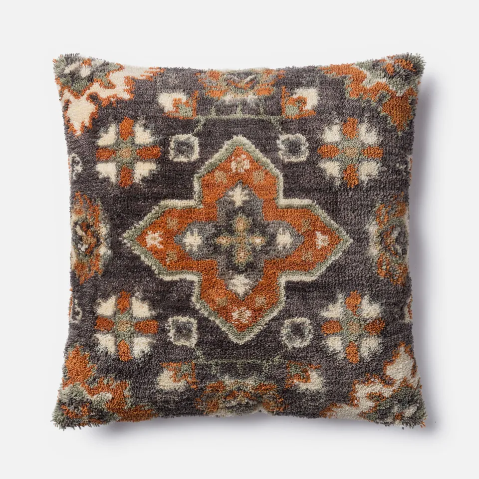 PILLOWS - BROWN / MULTI - 22" X 22" Cover w/Down