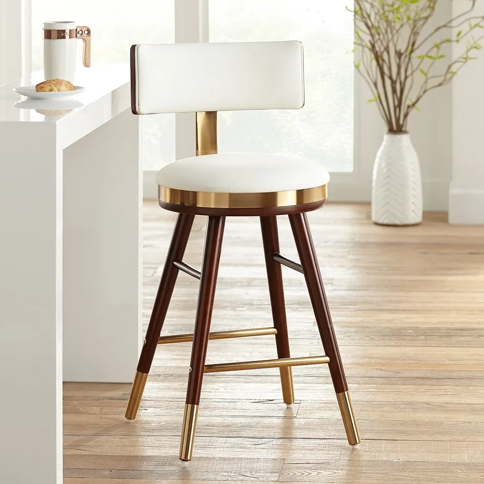 Studio 55 Parker 27 3/4" High Modern White Leather Counter Stool