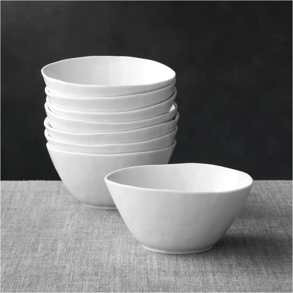 Mercer White Porcelain Cereal Bowls, Set of 8