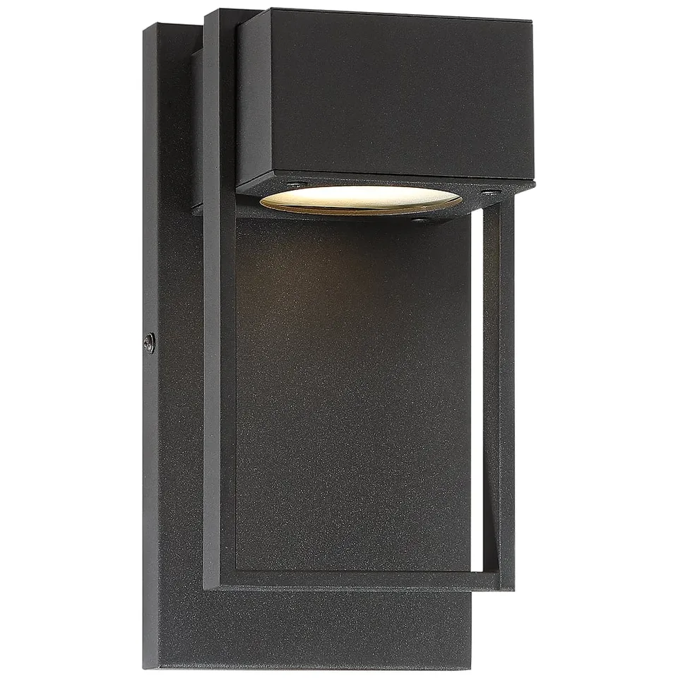 Possini Euro Pavel 9 1/2" High Black Dark Sky LED Outdoor Wall Light
