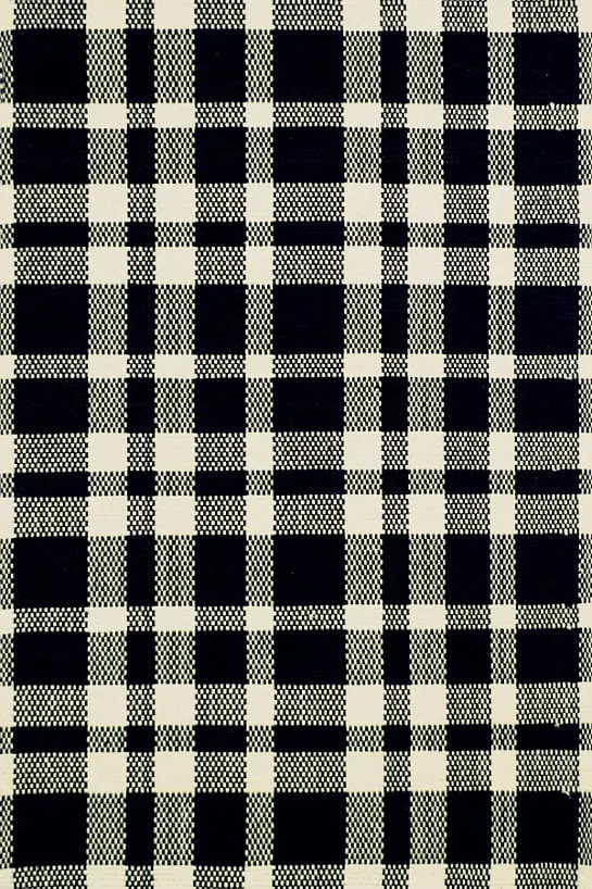 TATTERSALL BLACK/ECRU WOVEN COTTON RUG - 8' x 10'