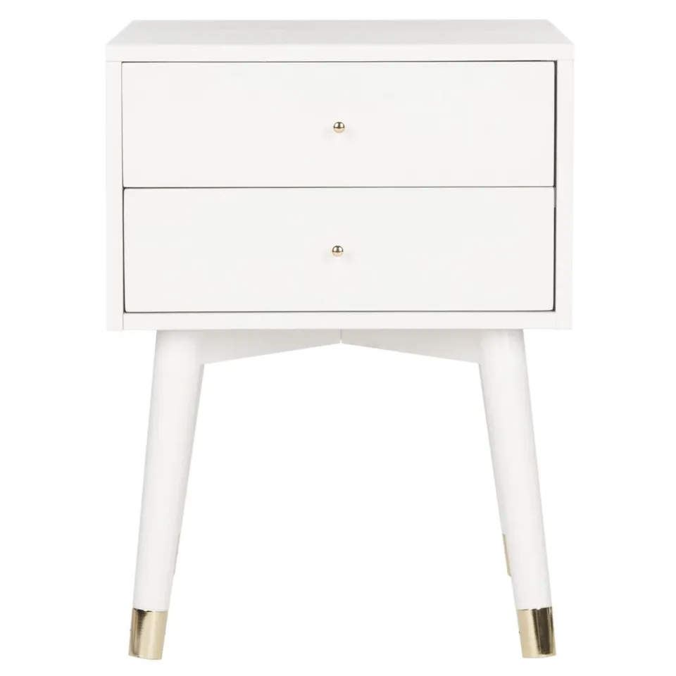 Lyla Retro Nightstand - White/Gold