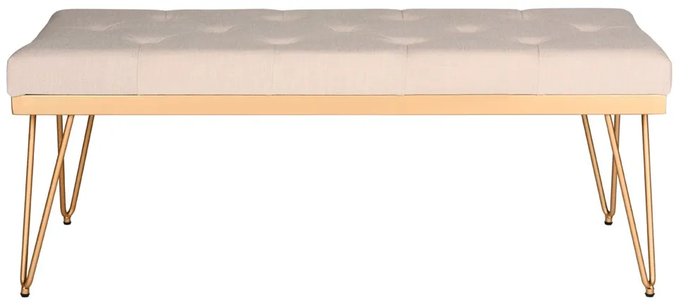 Marcella Bench - Beige/Gold