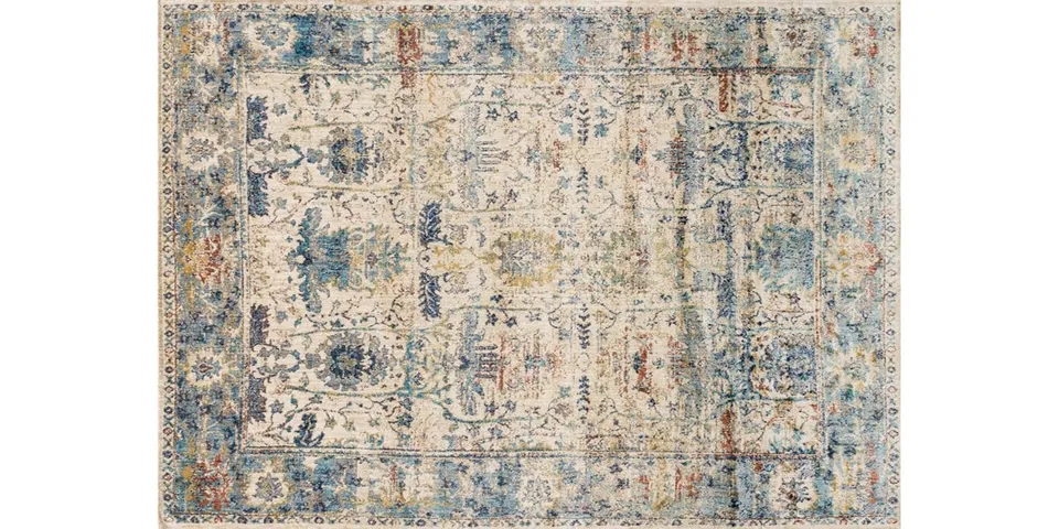 AF-07 SAND / LT. BLUE Rug - 6'7" x 9'2"