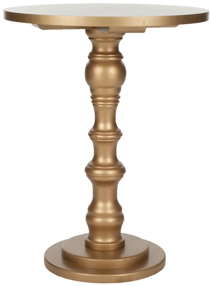 Greta Round Top Accent Table - Gold