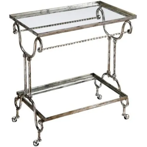Acasia Metallic Silver Tea or Drink Cart by Hudsonhill Foundry
