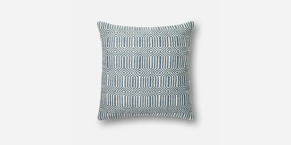 P0339 BLUE / IVORY - 22" x 22" - Down fill