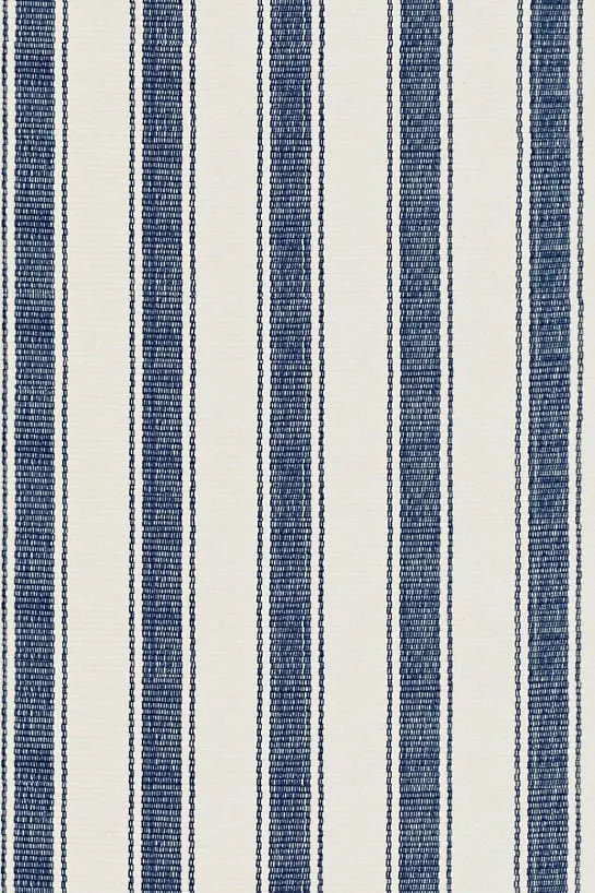 BLUE AWNING STRIPE WOVEN COTTON RUG - 6' x 9'