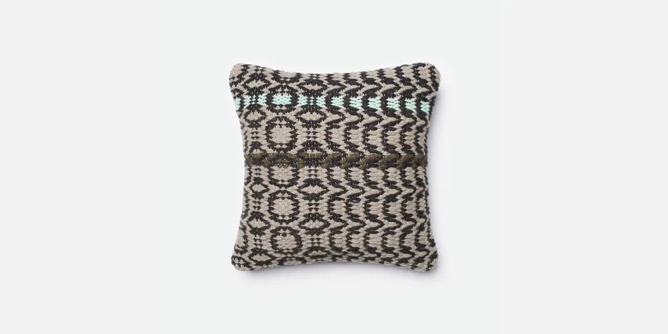 P0238 Black / Grey Pillow Cover - 18" x 18" - Down Insert