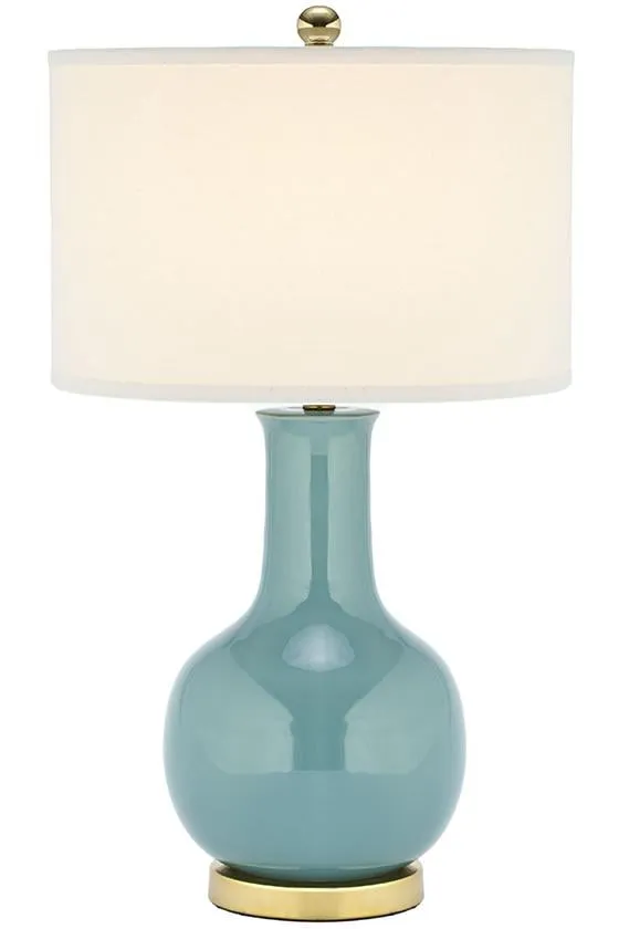 Paris 27.5-Inch High Ceramic Table Lamp - Light Blue