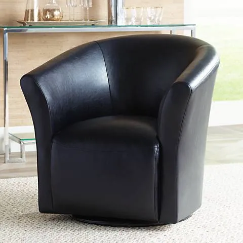 Elements Rocket 31" Wide Rivera Black Swivel Accent Club Chair