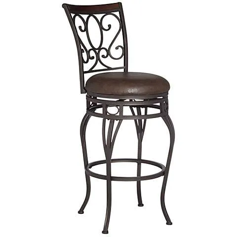Kensington Hill Trevi 21 3/4" Wide Metal Scroll Swivel Counter Stool