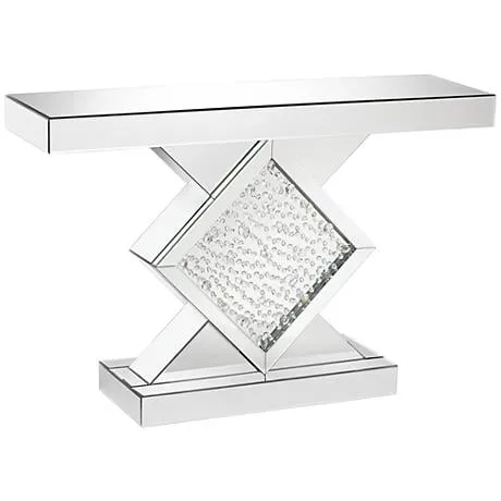 Fostoria 46 1/2" Wide Silver-Mirror Crystal Console Table