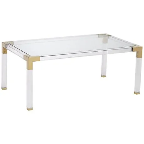 Hanna 42" Wide Rectangular Clear Acrylic Coffee Table