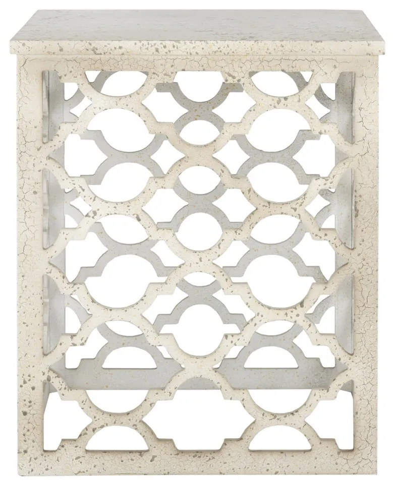 Lonny End Table - Distressed White
