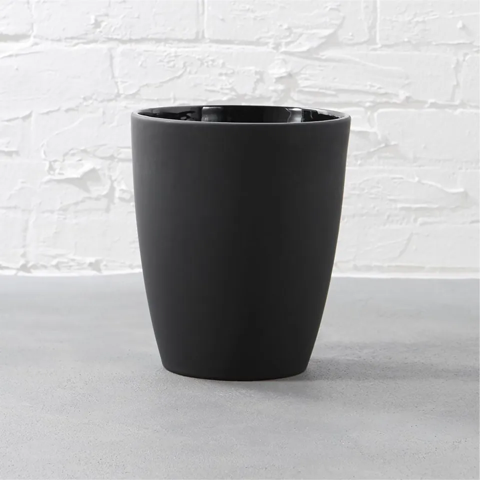 Rubber-Coated Black Wastebasket