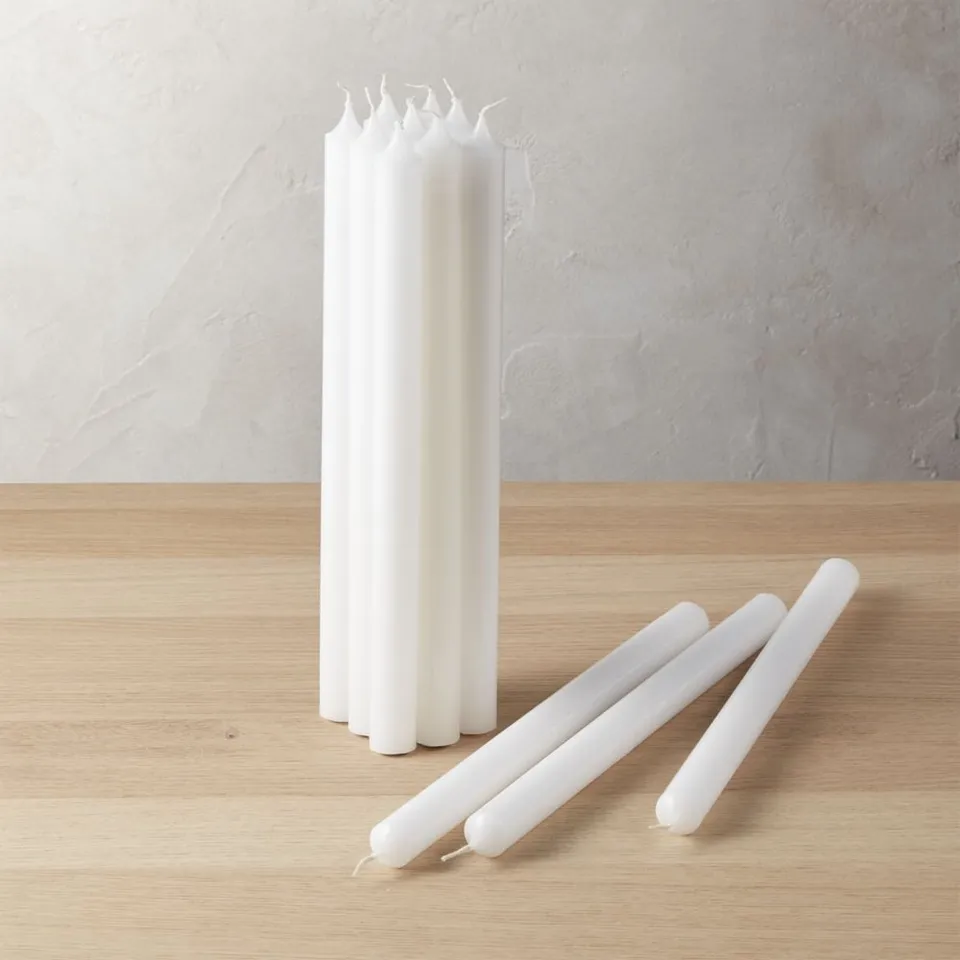 White Taper Candles Set of 12