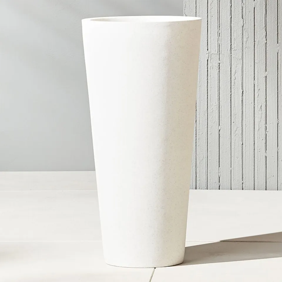 Shore White Cement Indoor/Outdoor Large Planter 28"H
