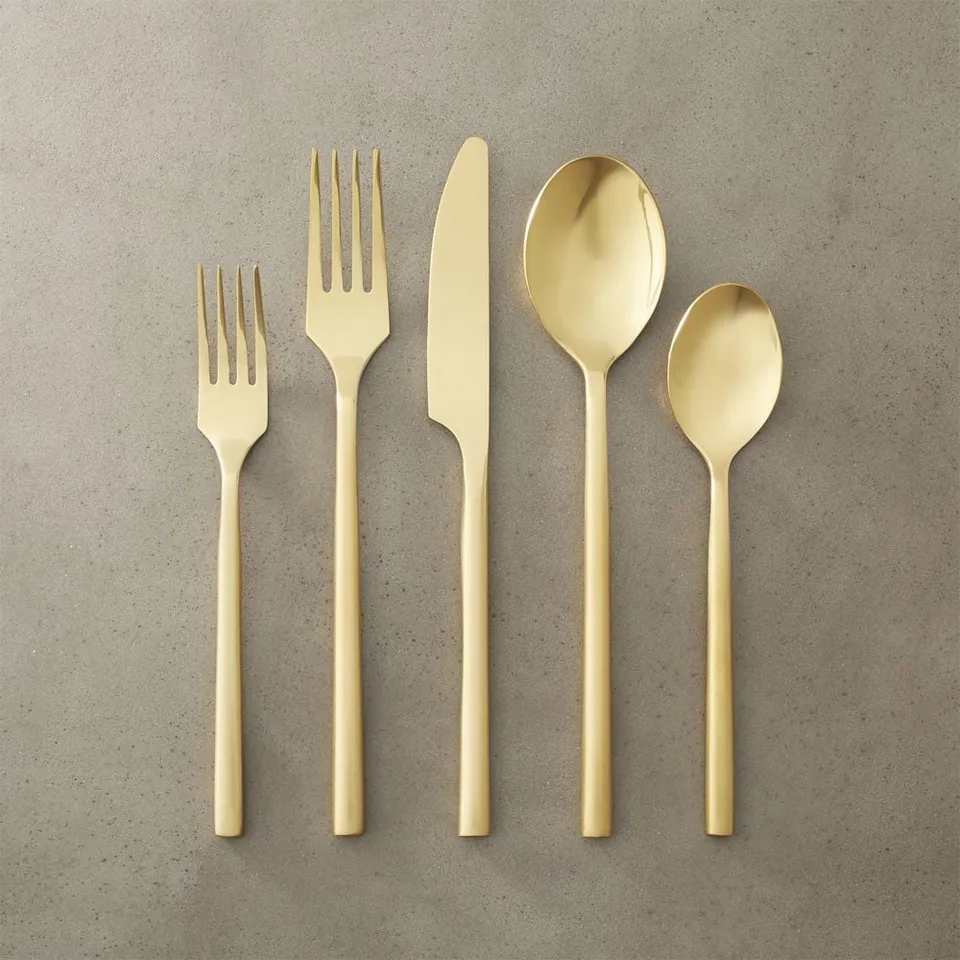 Rush 20-Piece Brushed Gold Flatware Set