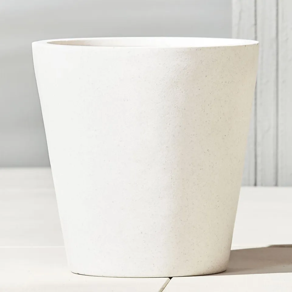 Shore White Cement Indoor/Outdoor Small Planter 13.75"H