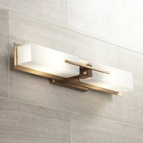 Possini Euro Midtown 23 1/2" Wide Burnished Brass Modern Bath Light