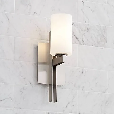 Possini Euro Ludlow 14" High Brushed Nickel Wall Sconce