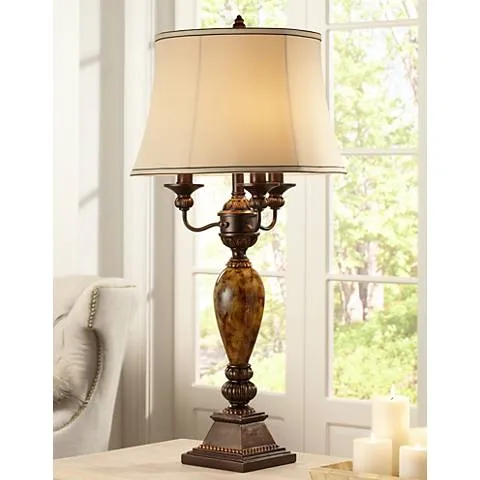 Regency Hill Mulholland 37" High Traditional Tall Buffet Table Lamp
