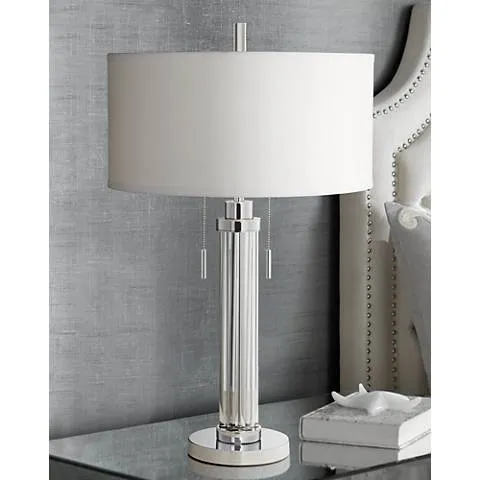 Possini Euro Cadence 30" Modern Glass Column Table Lamp