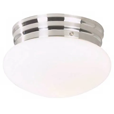360 Lighting Mushroom Dome 8" Wide Brushed Steel Ceiling Fixture