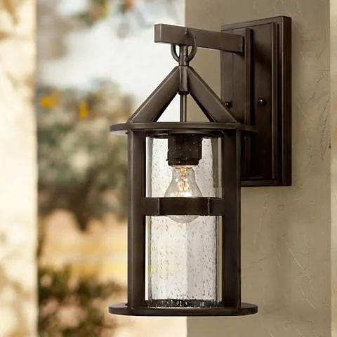 Argentine 17" High Glass and Bronze Outdoor Wall Light