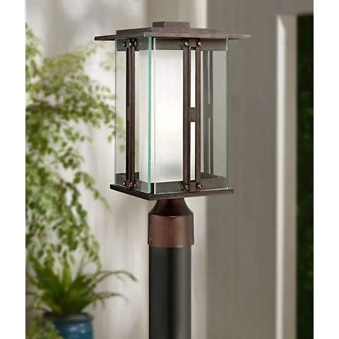Franklin Iron Works Fallbrook 15 3/4" High Bronze Outdoor Post Light