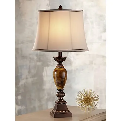 Regency Hill Mulholland 30" Marble Finish Traditional Table Lamp