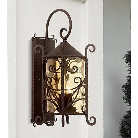 Casa Seville 23 3/4" High Iron Scroll Traditional Outdoor Wall Light