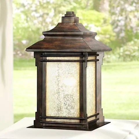 Franklin Iron Hickory Point 16 1/2" Bronze Outdoor Pier Mount Light