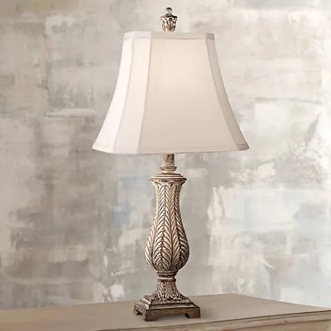 Regency Hill 25" Karina Antique Gold Leaves Petite Vase Table Lamp