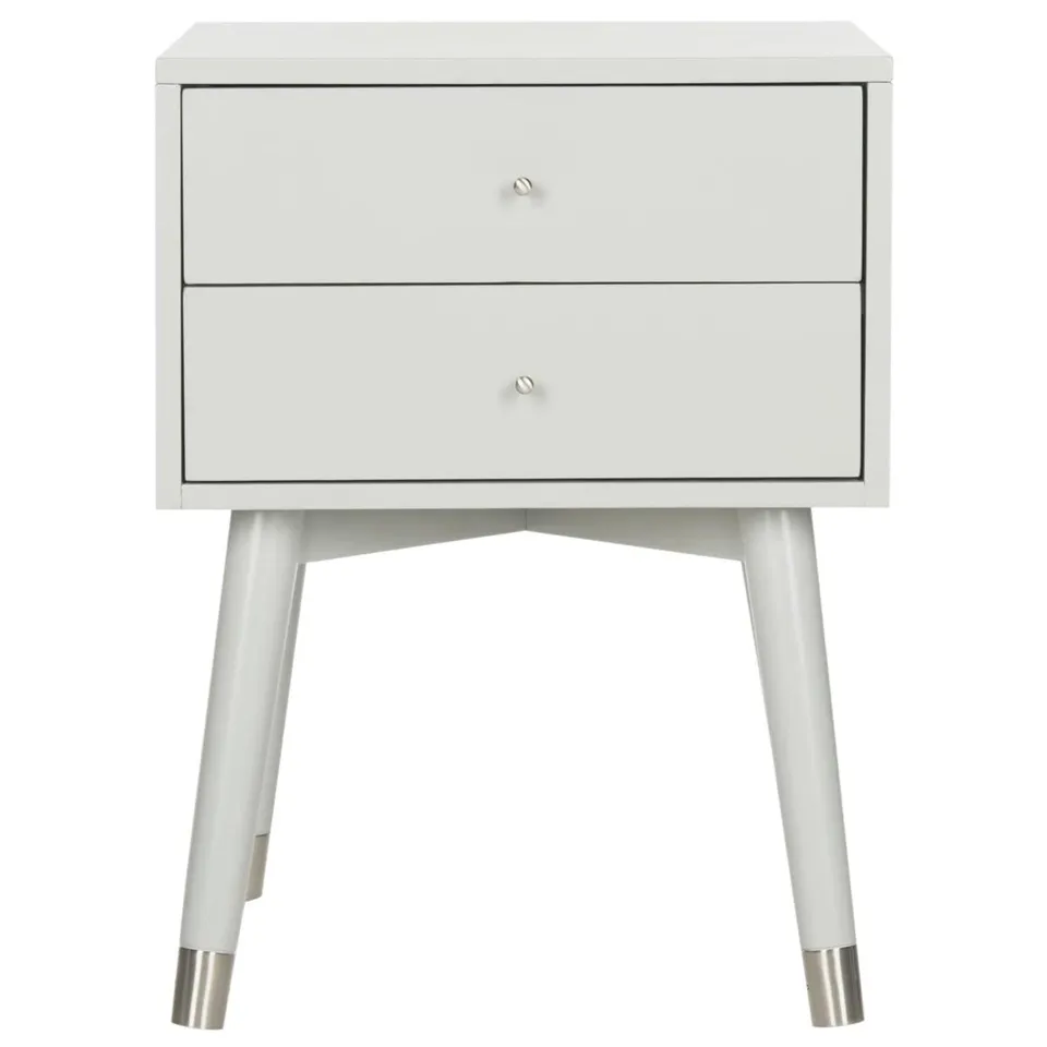 Lyla Retro Nightstand - Gray/Silver