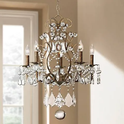 Possini Euro Jolie 19 1/2" Crystal Beaded 5-Light Chandelier