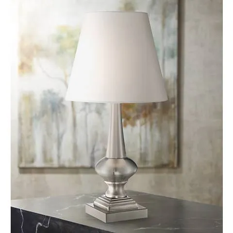 Regency Hill 19" High Brushed Nickel Finish Touch On-Off Table Lamp